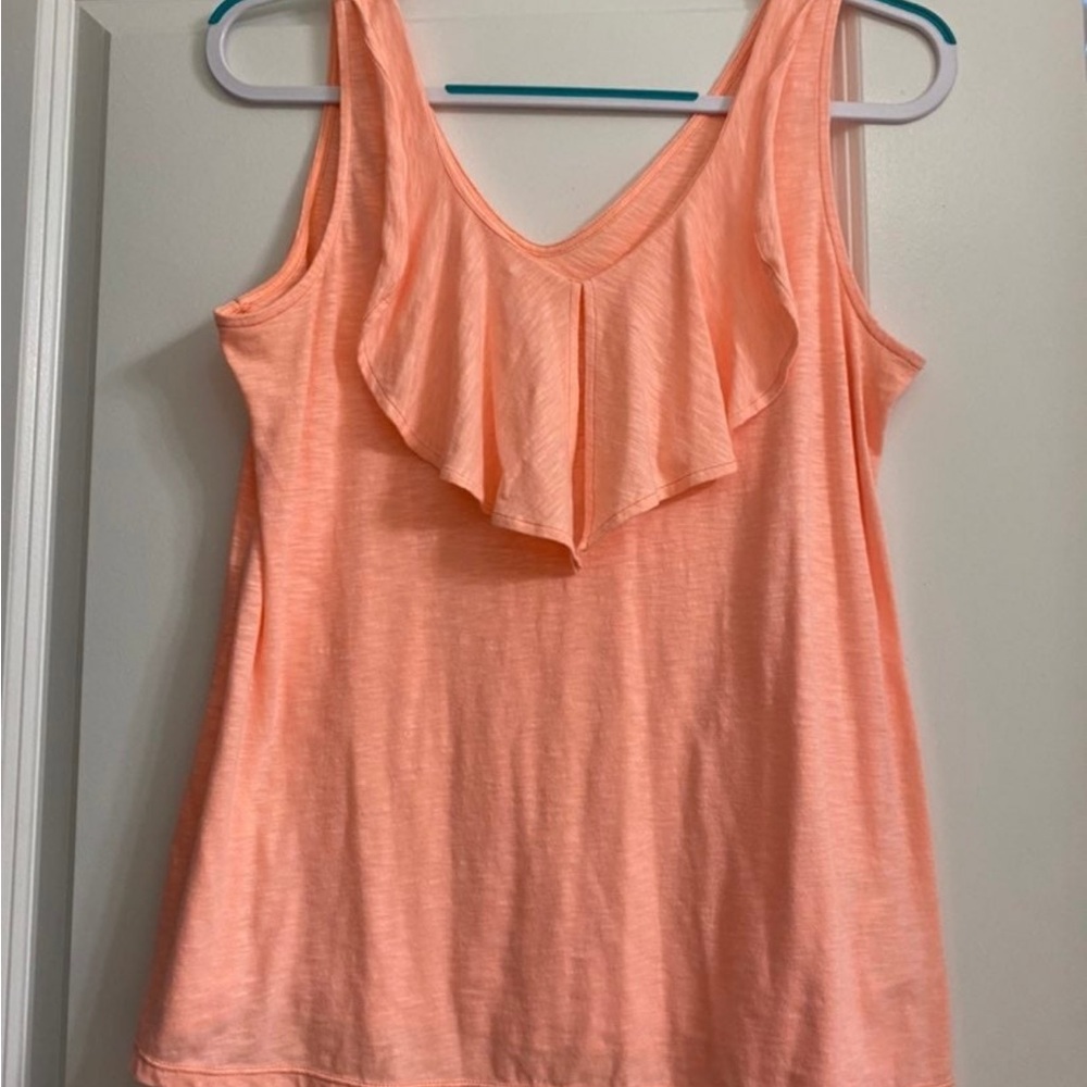 Lilly Pulitzer Peach Tank Top with Ruffles